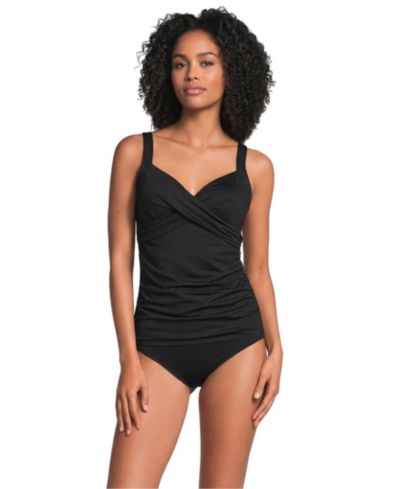 Женский слитный купальник Lands' End V-Neck Wrap с поддержкой живота