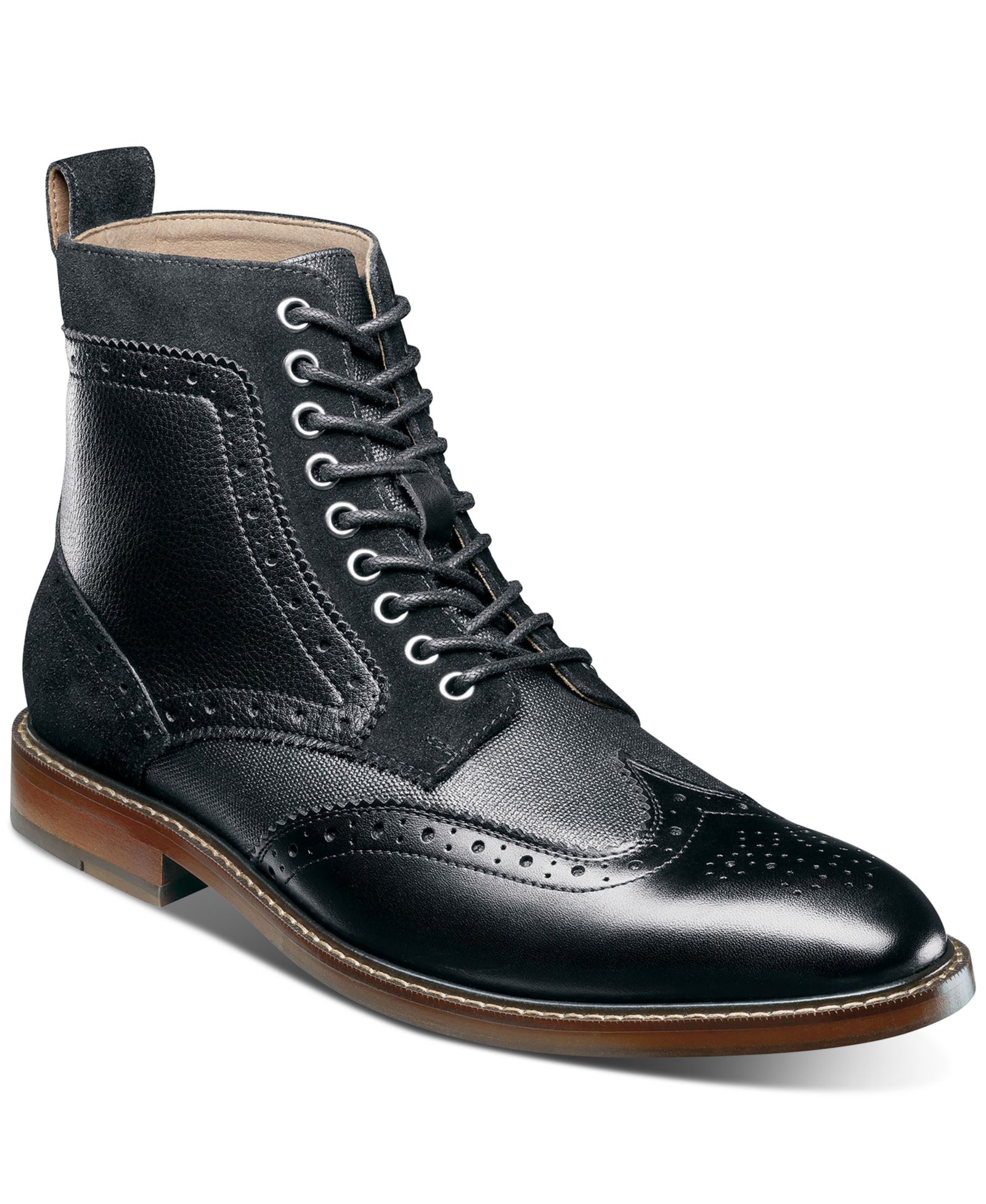 Stacy Adams Men's Finnegan Wingtip Lace-Up Boots