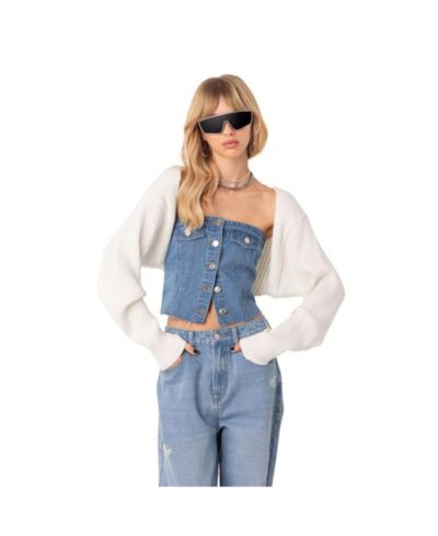 Edikted Women's Sleeves Sweater Ribbed Knit