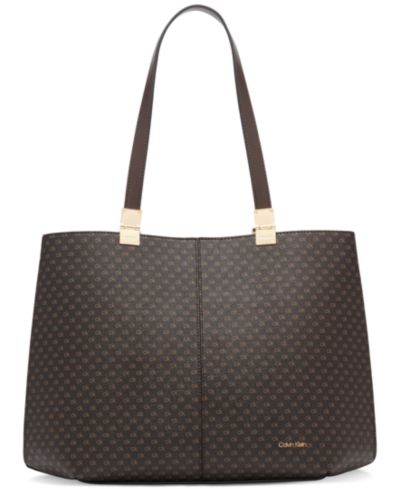 Calvin Klein Granite Signature Triple Compartment Tote with Magnetic Snap