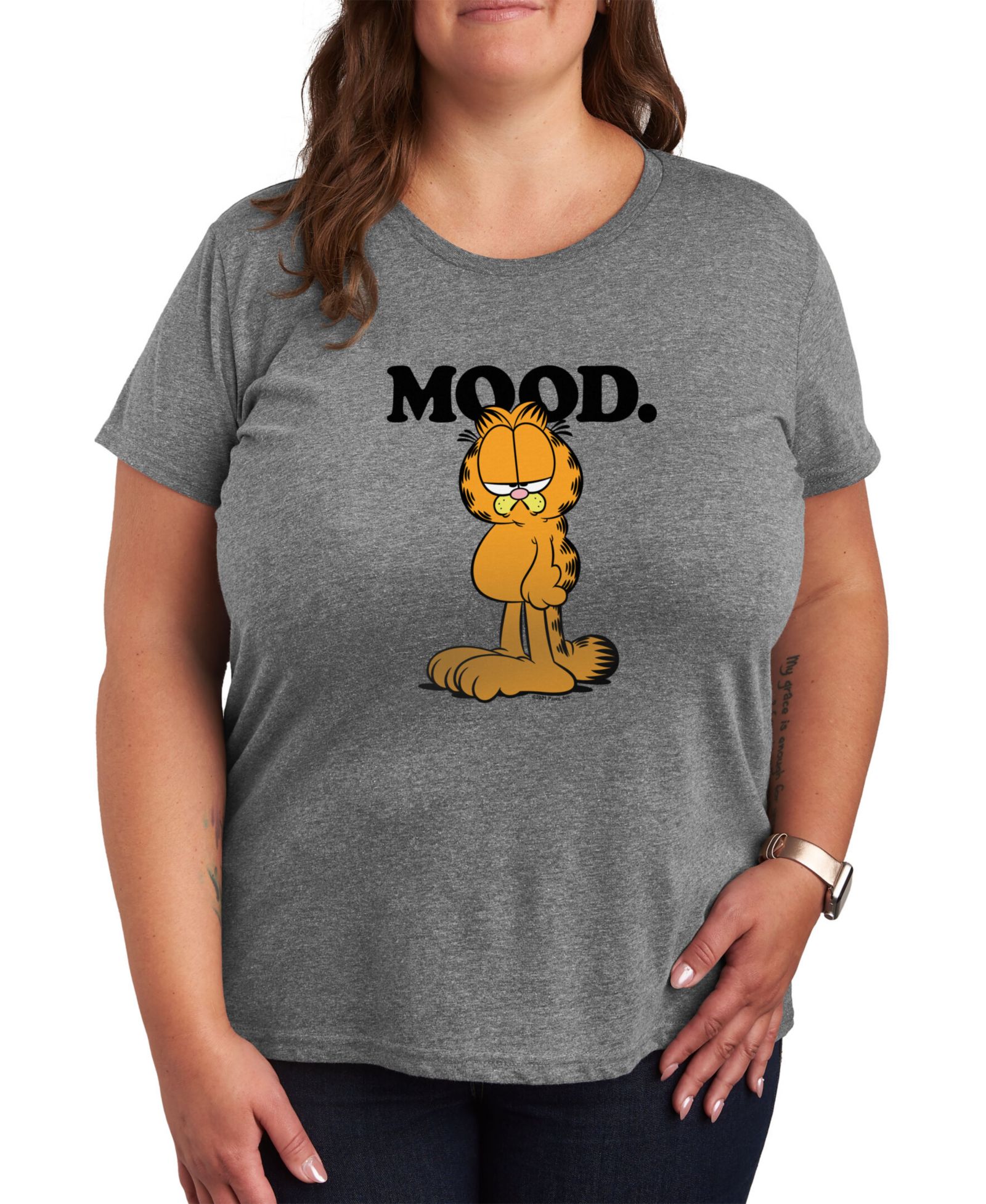 Футболка Hybrid Apparel с принтом Garfield, Plus Size