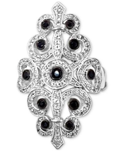 Кольцо с бриллиантами Black & White (1 ct. t.w.) из стерлингового серебра