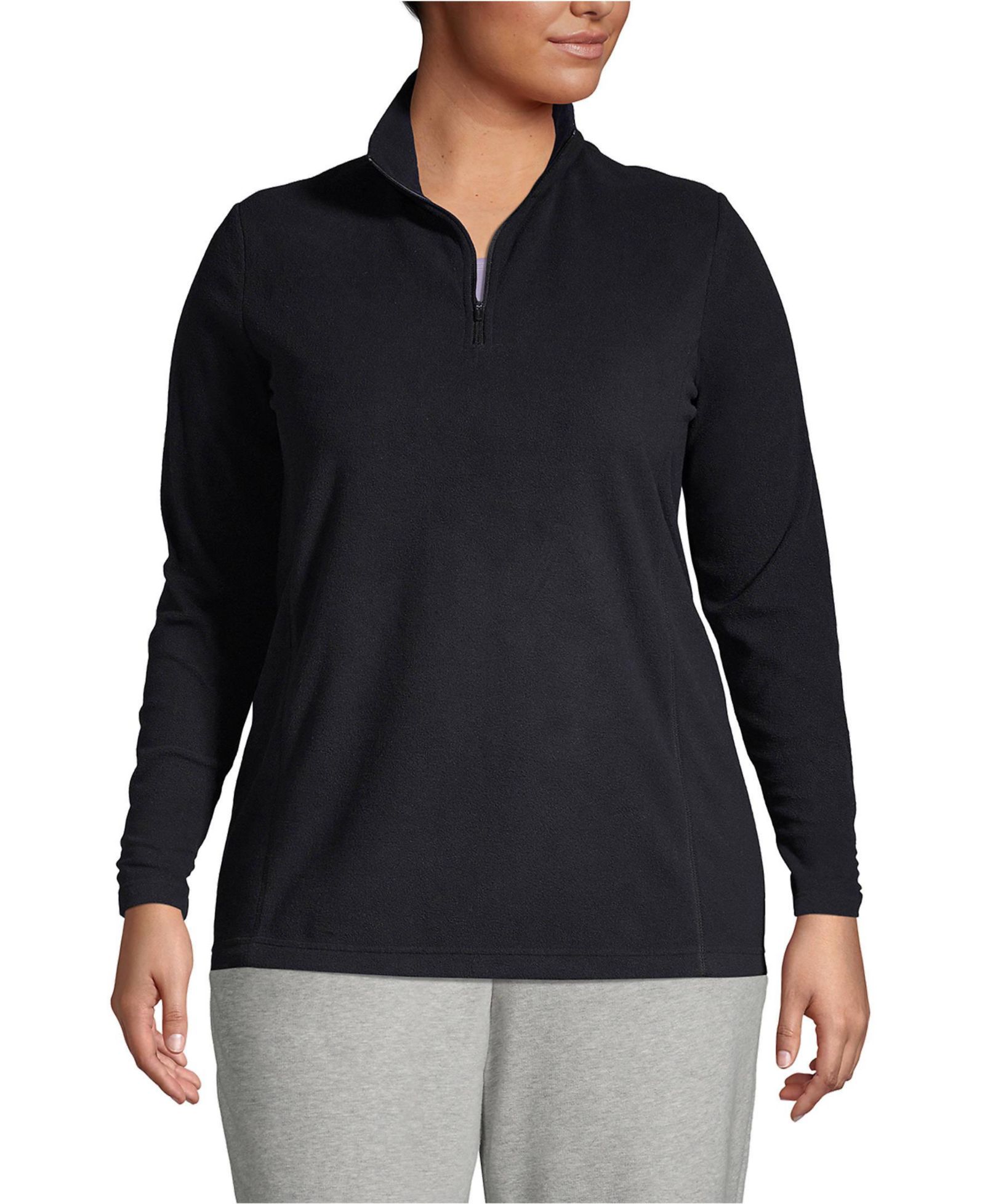 Lands' End Plus Size Anyweather Fleece Quarter Zip Pullover