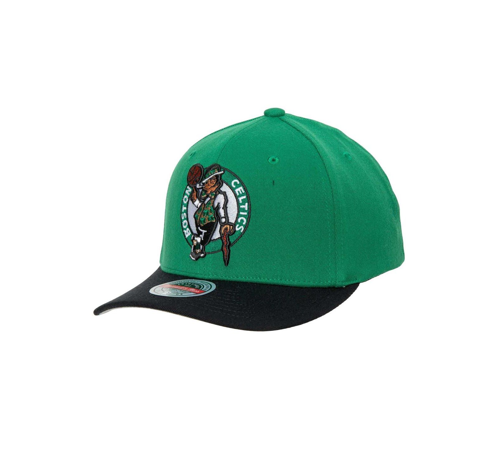 Мужская кепка Mitchell & Ness Kelly Green, Black Boston Celtics MVP Team Two-Tone 2.0 Stretch-Snapback
