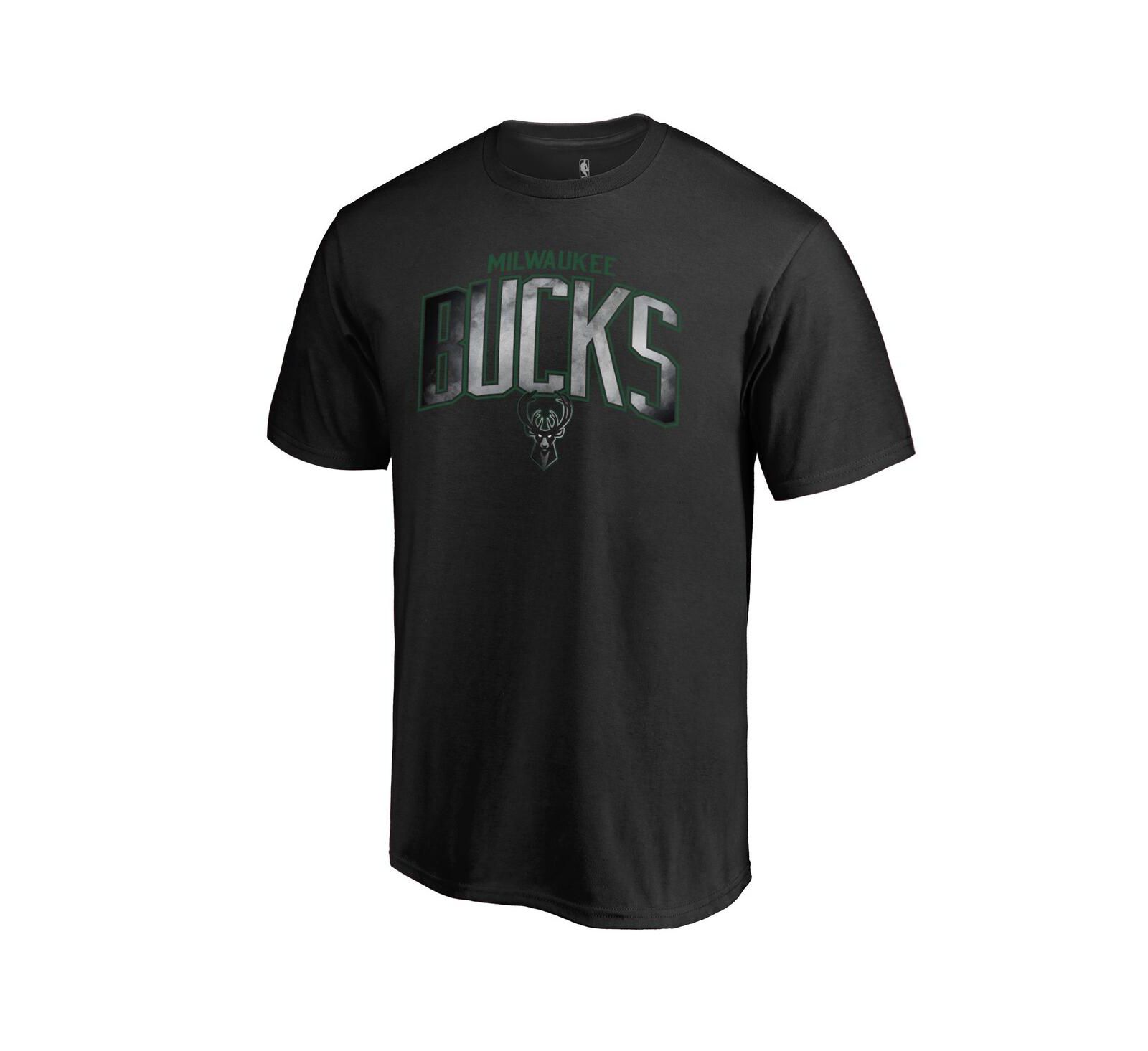 Мужская футболка Fanatics Black Milwaukee Bucks Arch Smoke