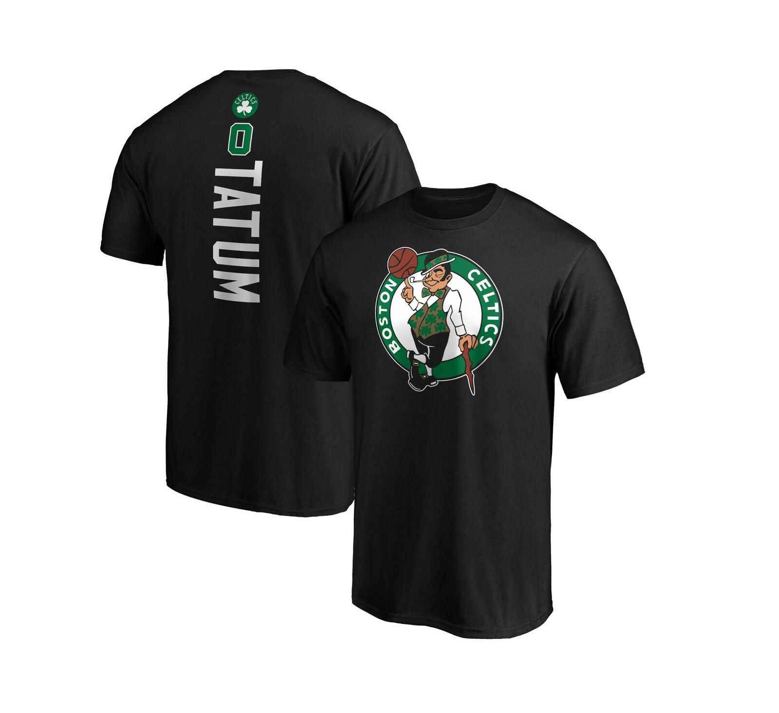 Men's Fanatics Jayson Tatum Black Boston Celtics Team Playmaker Name and Number T-shirt
