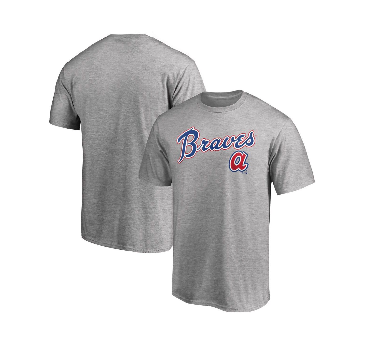 Мужская футболка Fanatics Heathered Gray Atlanta Braves Cooperstown Wahconah
