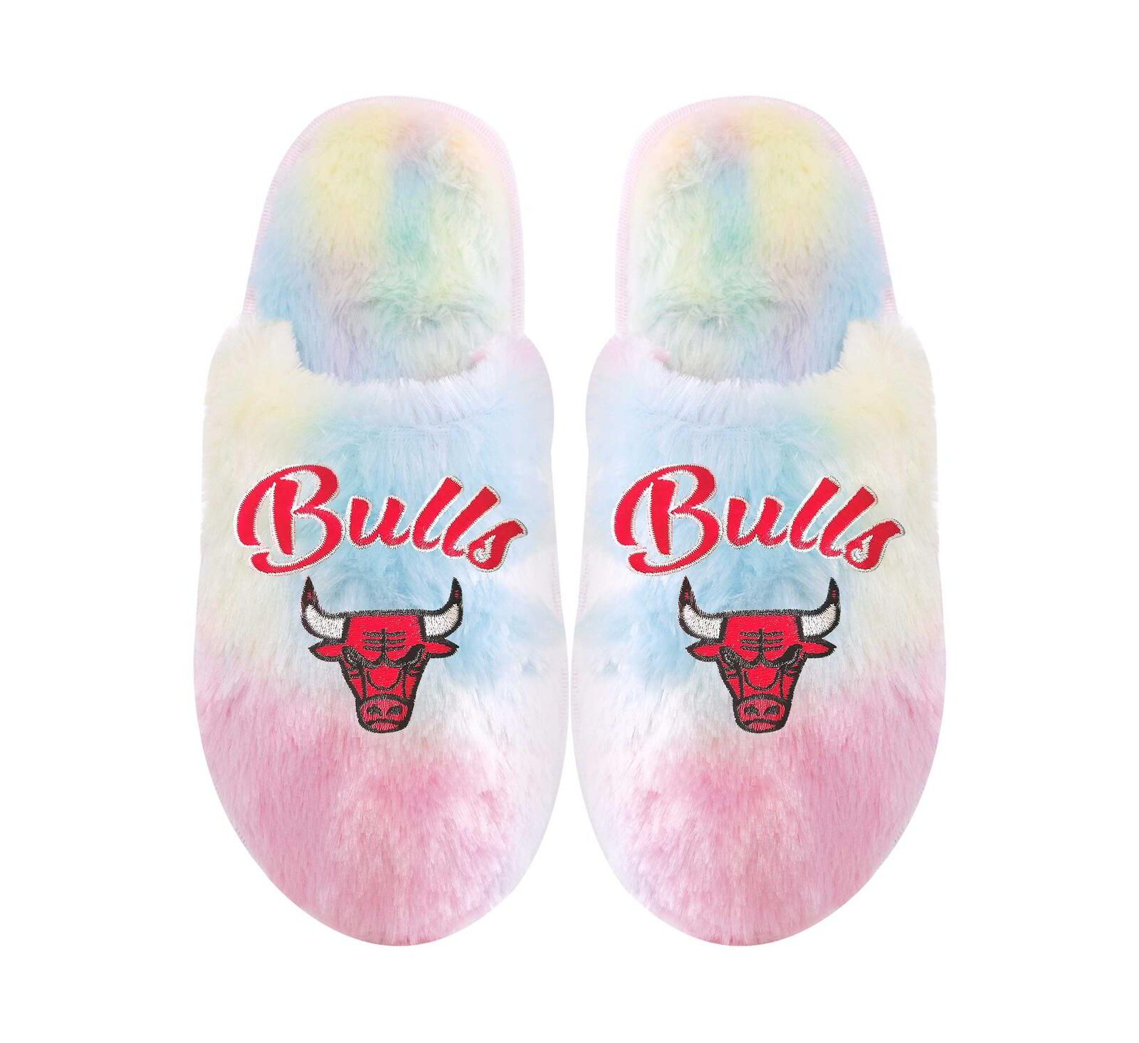 Тапочки FOCO Chicago Bulls Rainbow Script для мальчиков и девочек