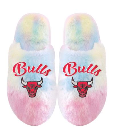 Youth Boys and Girls FOCO Chicago Bulls Rainbow Script Slippers