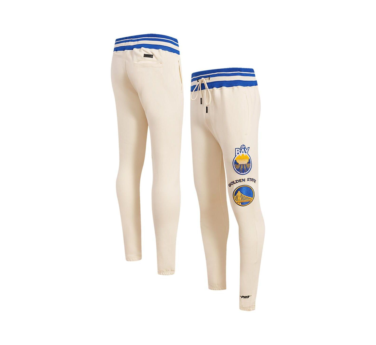 Men's Pro Standard Cream Golden State Warriors Retro Classic Fleece Sweatpants