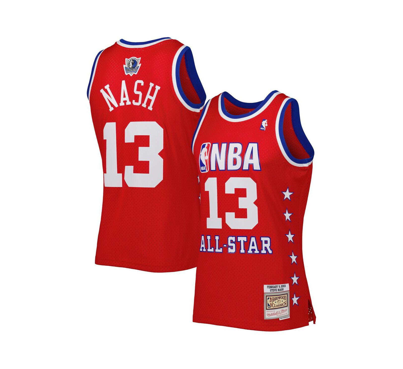 Мужская джерси Mitchell & Ness Steve Nash Red Western Conference 2003 All Star Game Swingman