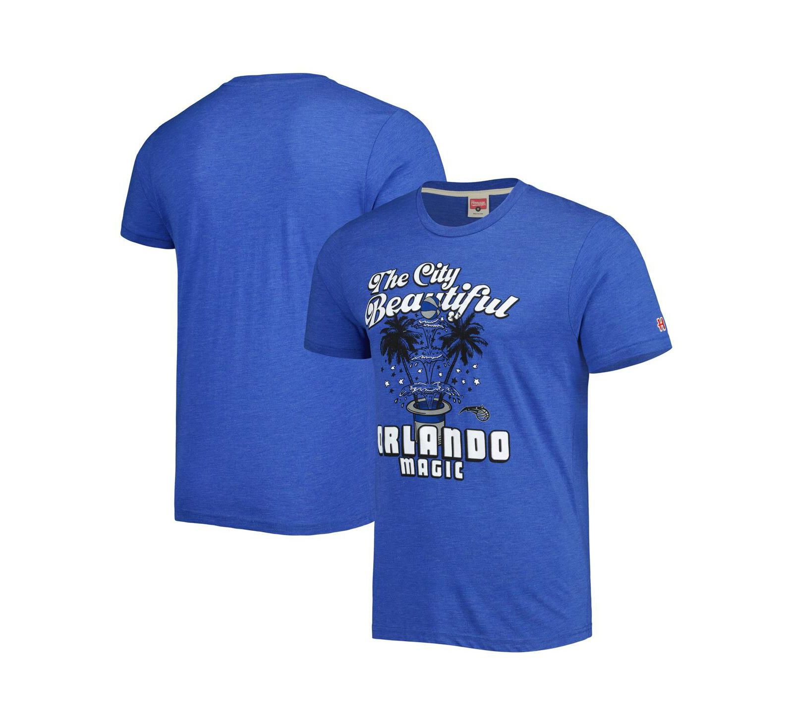 Мужская и женская футболка Homage Royal Orlando Magic Hometown Hyper Local Tri-Blend