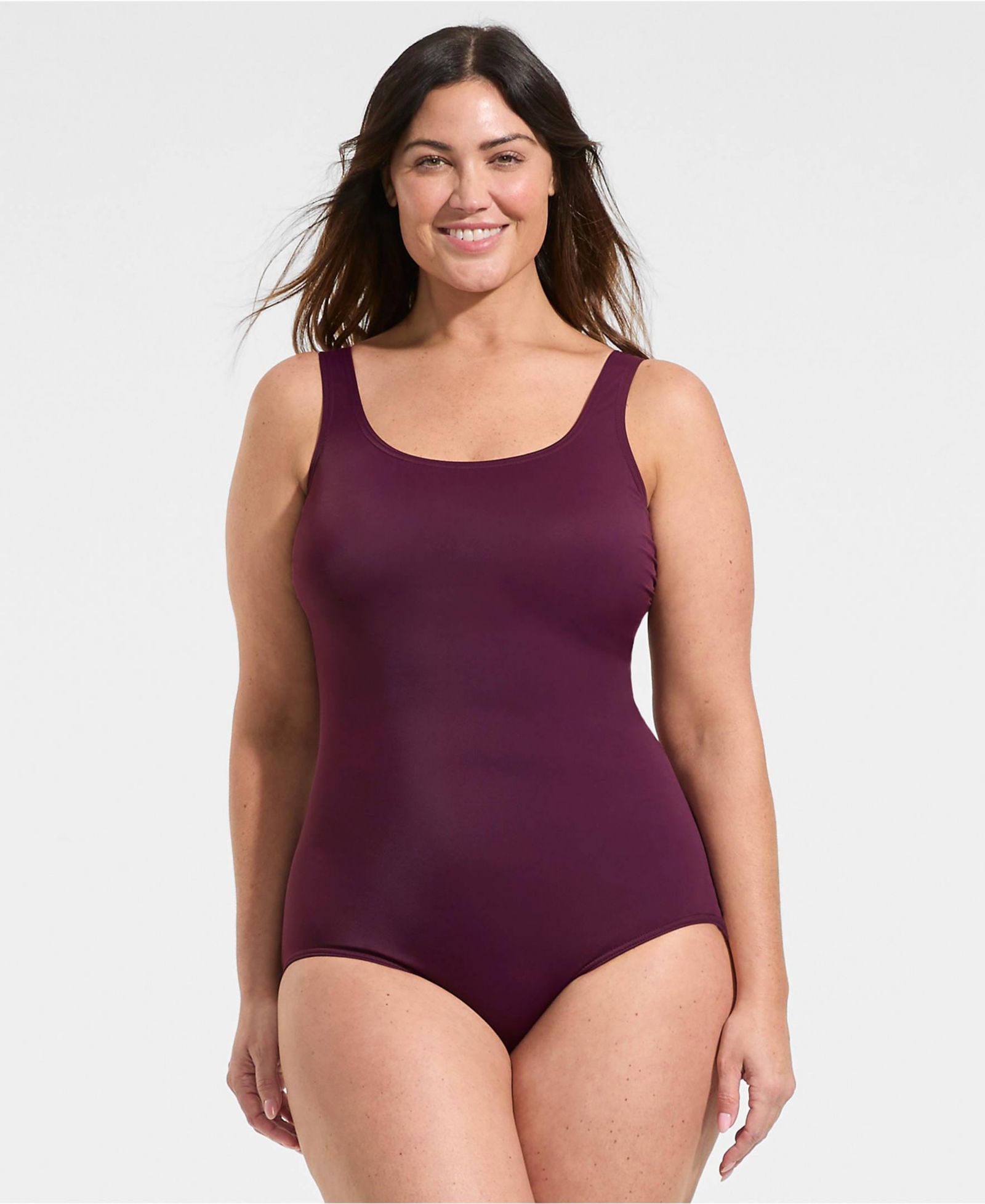 Слитный купальник Lands' End Plus Size DDD-Cup Tugless Low Leg