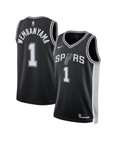 Men's and Women's Nike Victor Wembanyama Black San Antonio Spurs 2023 NBA Draft First Round Pick Swingman Jersey - Icon Edition