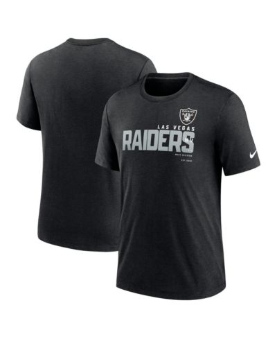 Мужская футболка Nike Heather Black Las Vegas Raiders Team Tri-Blend