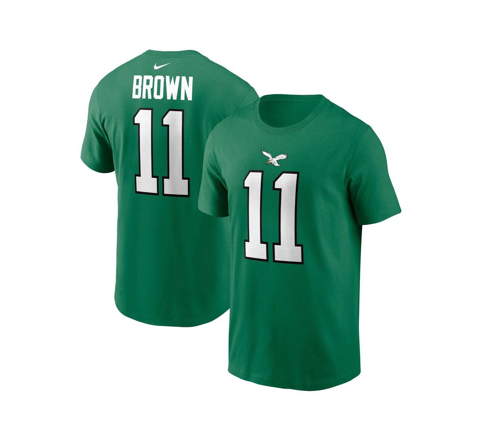 Men's Nike A.J. Brown Kelly Green Philadelphia Eagles Alternate Player Name & Number T-shirt