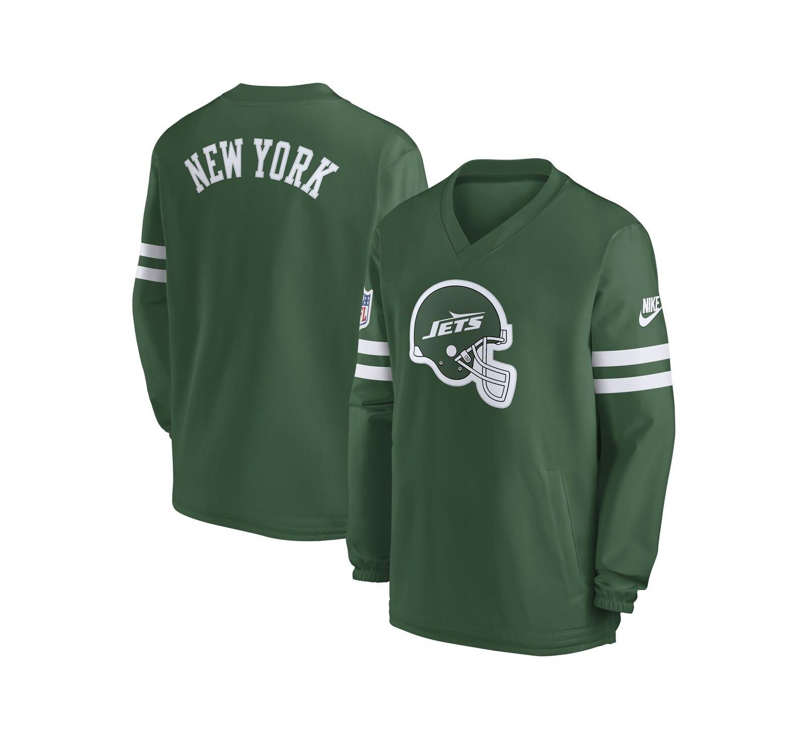 Nike Men's Green New York Jets 2023 Sideline V-Neck Pullover Windshirt