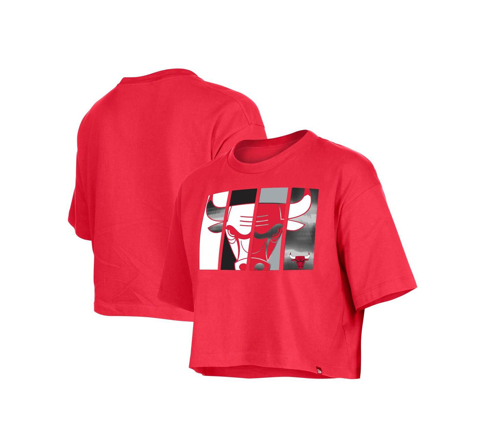 Укороченная футболка Women's New Era Red Chicago Bulls Cropped T-shirt