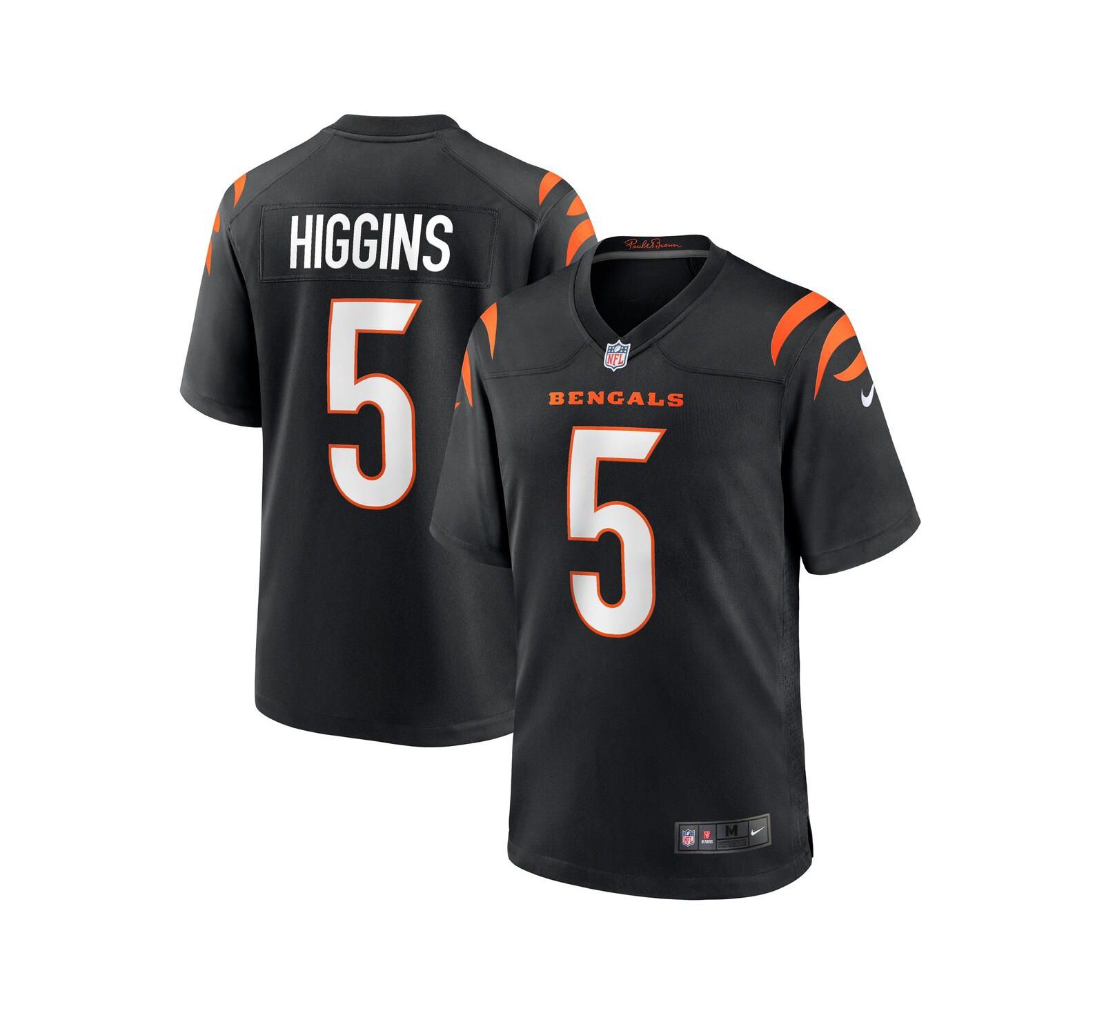 Мужская джерси Nike Higgins Black Cincinnati Bengals Game Player с коротким рукавом
