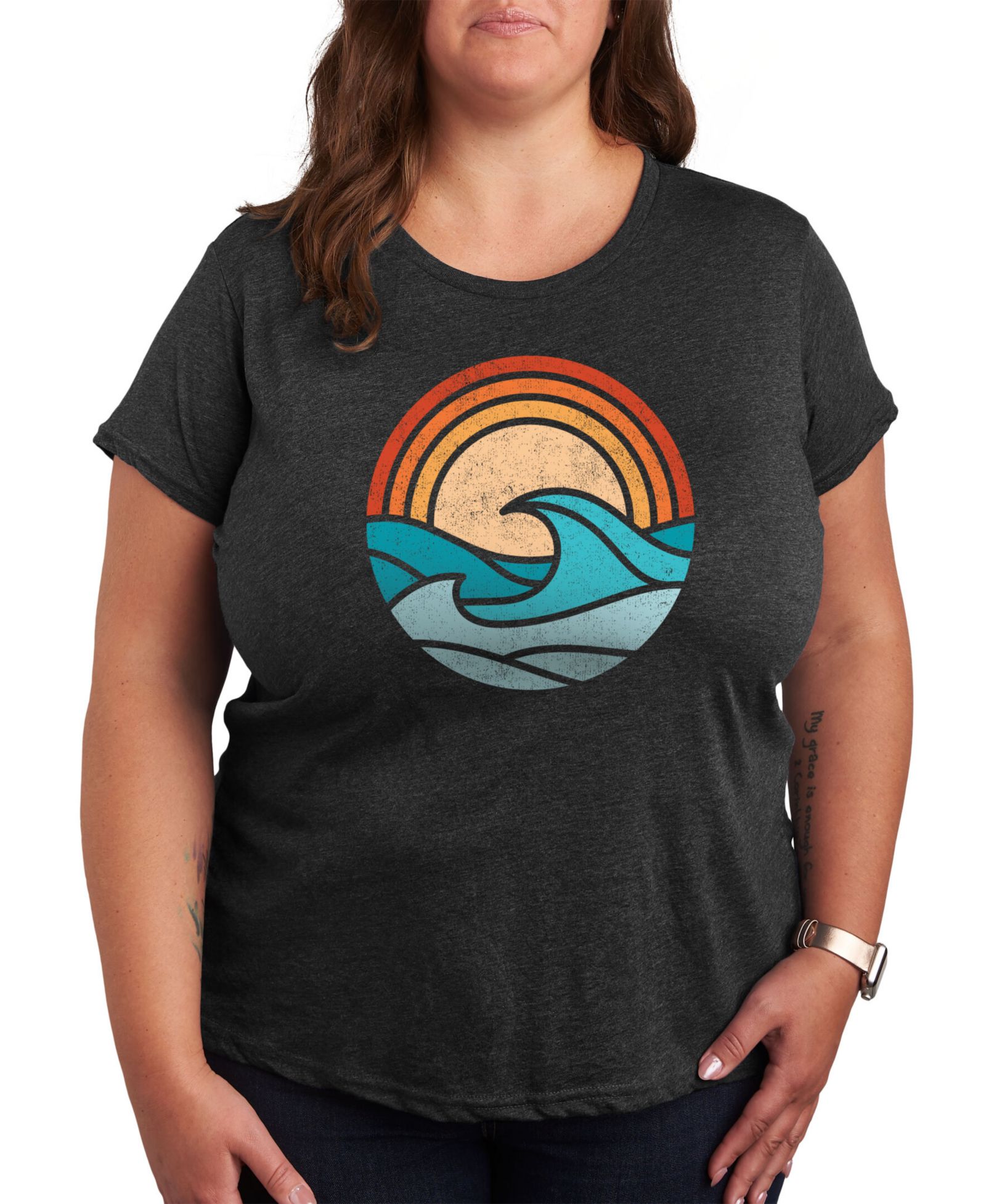 Мужская футболка Hybrid Apparel Beach Waves Graphic, Plus Size