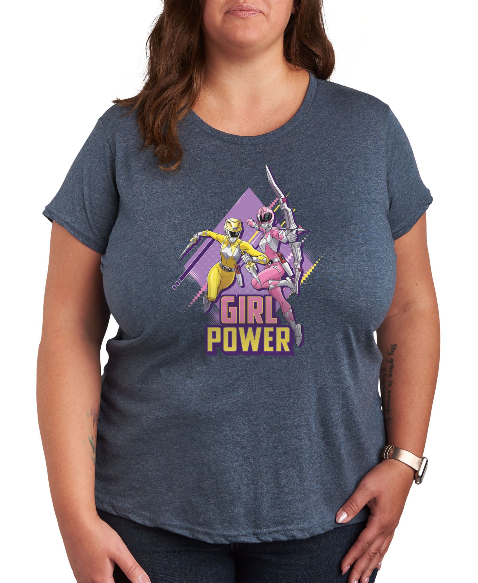 Женская футболка Hybrid Apparel Trendy Plus Size Girl Power Graphic