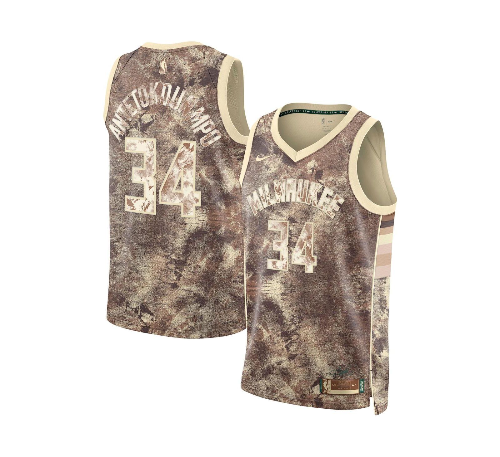Мужская и женская джерси Nike Giannis Antetokounmpo Milwaukee Bucks Select Series Swingman