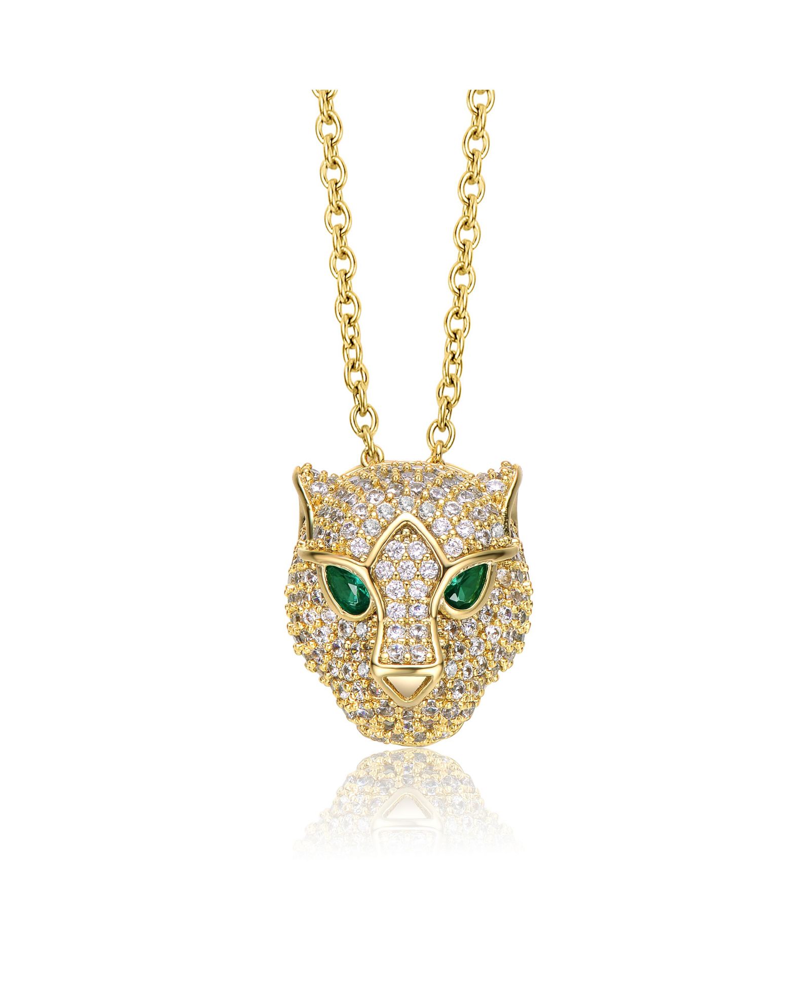 Подвеска Rachel Glauber Dazzling 14K Gold Plated CZ 3D Panther Head