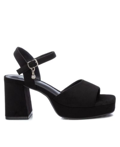Women's Heeled Suede Sandals With Platform By XTI,  Black