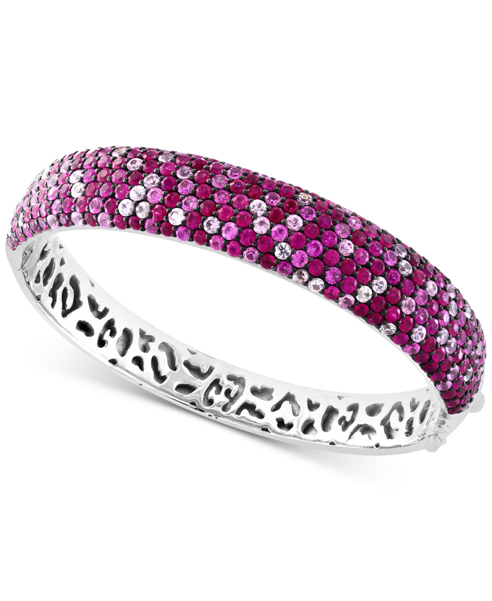 Браслет EFFY Collection Ruby & Pink Sapphire Ombré Bangle из стерлингового серебра