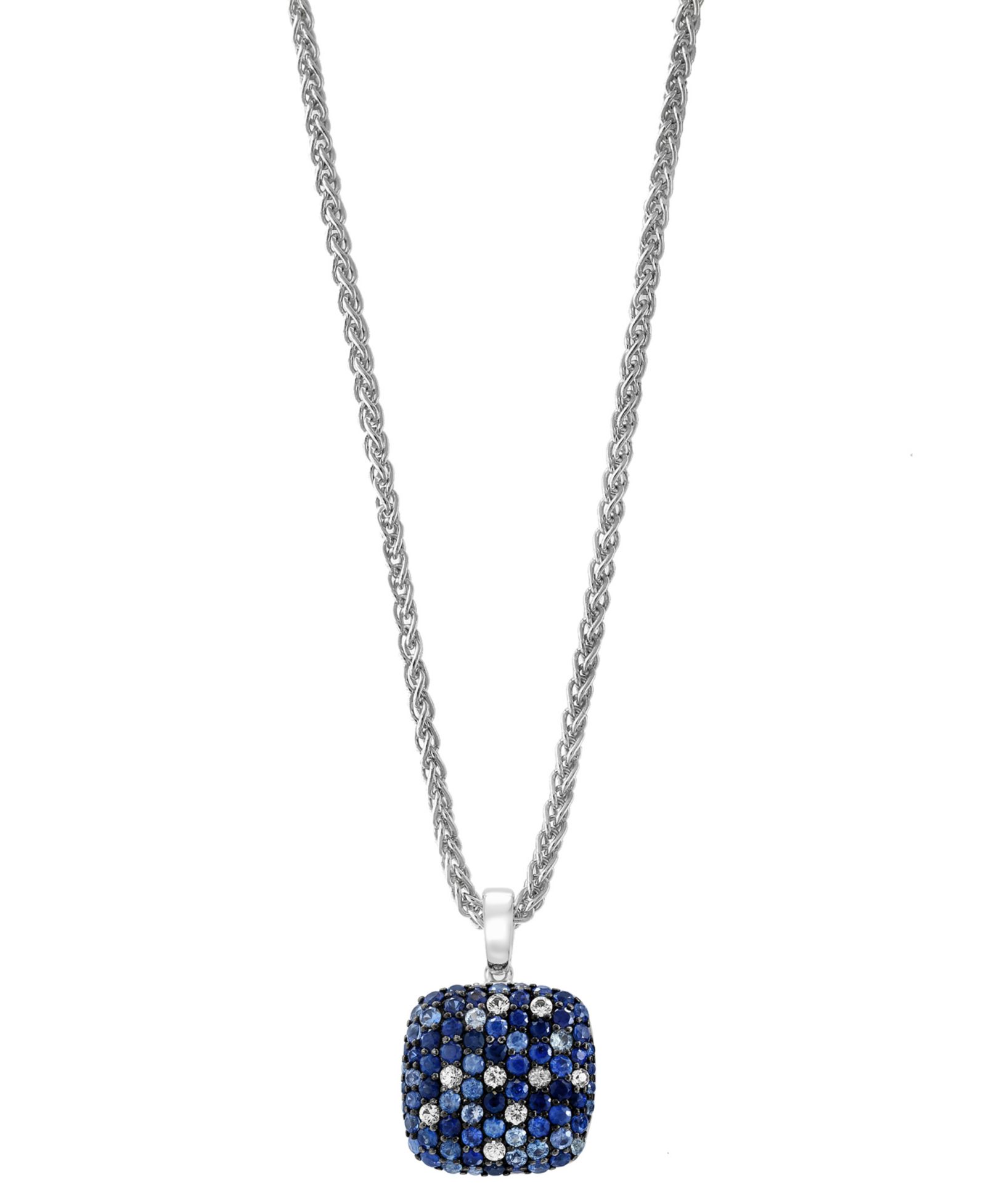 Подвеска EFFY Multi-Sapphire Ombré Cluster 18" в стерлинговом серебре