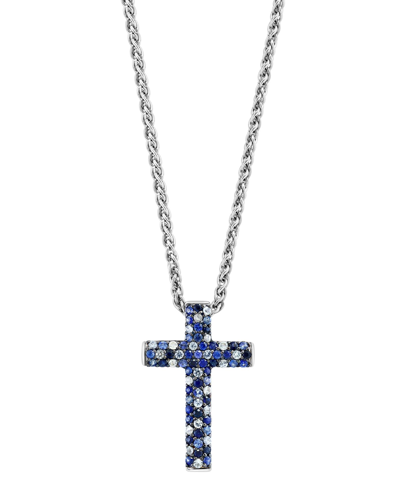 EFFY® Подвеска Sapphire Ombré Cross, 18" в Sterling Silver