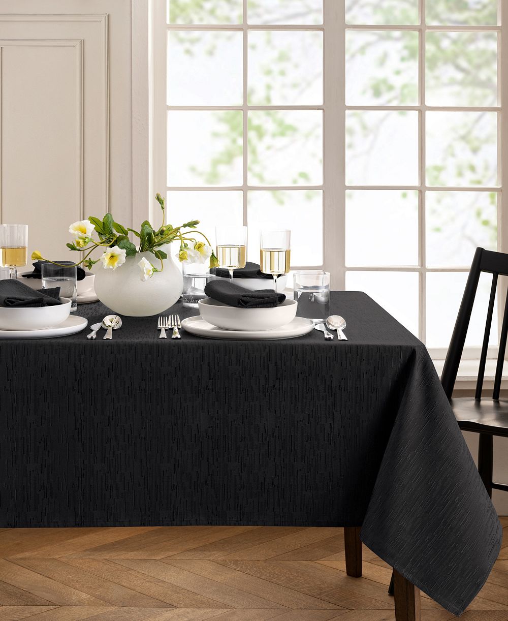 Continental Solid Texture Water and Stain Resistant Tablecloth, 60" x 120"