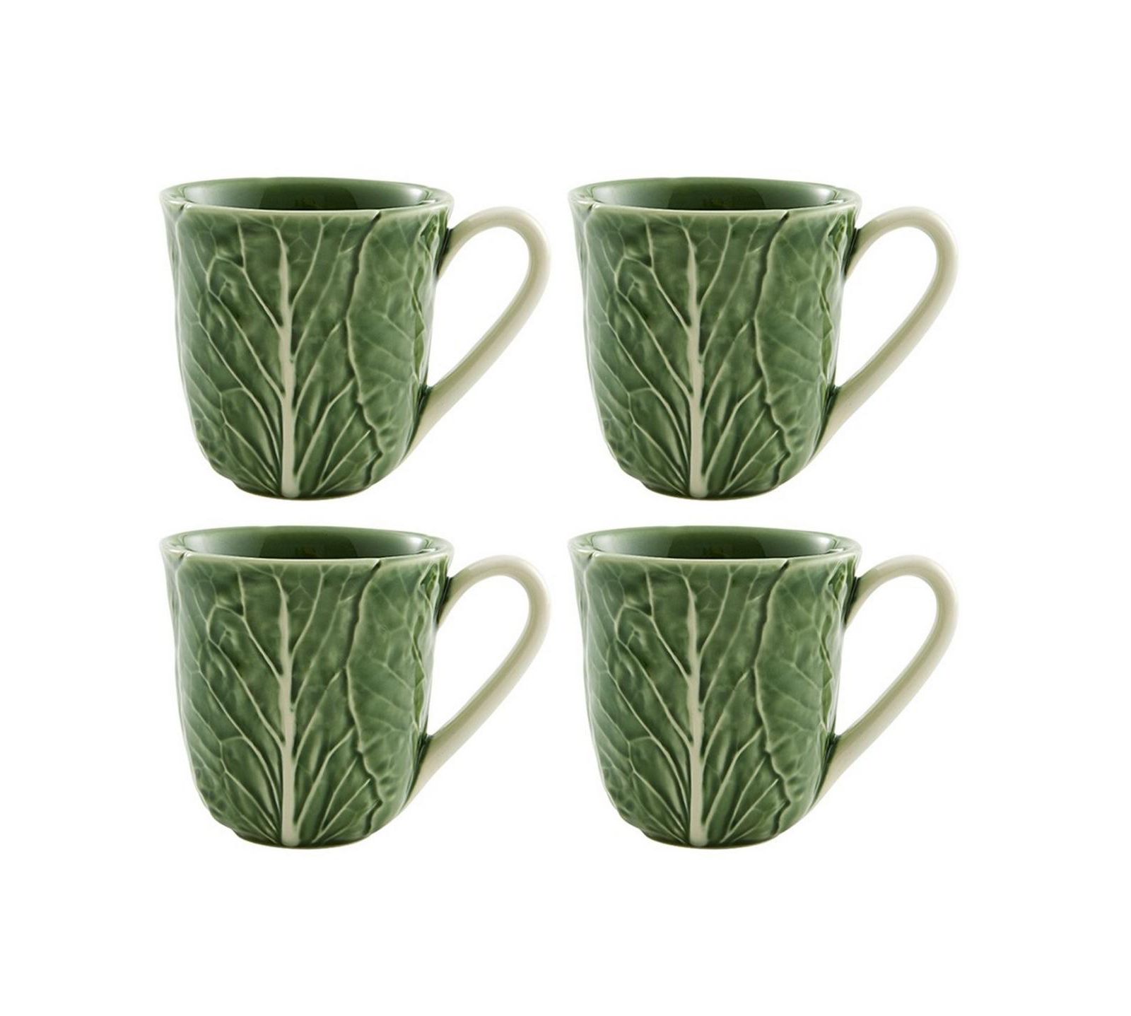 Bordallo Pinheiro Cabbage Mugs, Set of 4