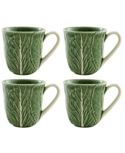 Bordallo Pinheiro Cabbage Mugs, Set of 4