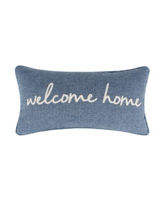 Декоративная подушка Levtex Tobago Welcome Home с вышивкой, 12" x 24"
