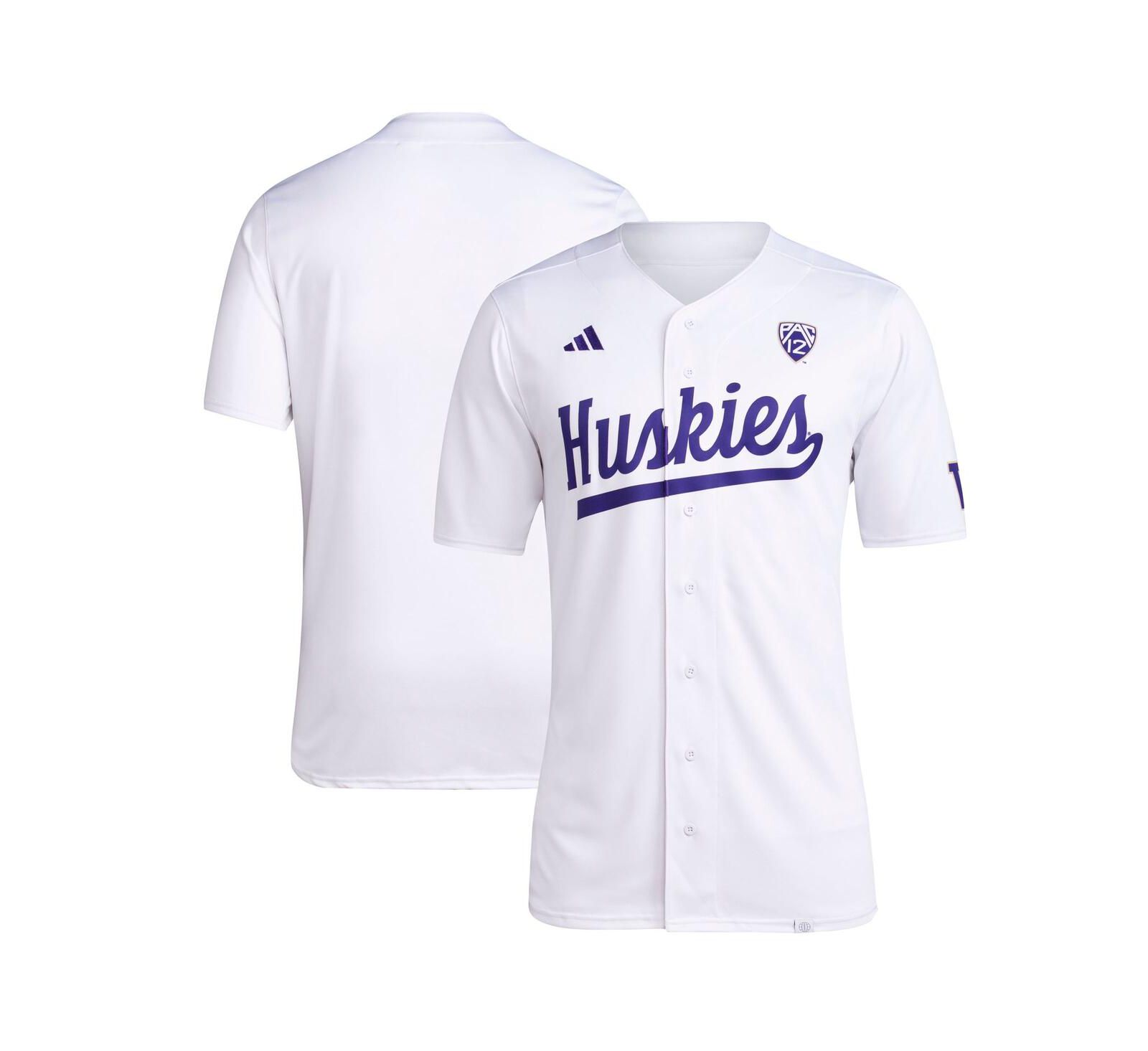 Men's adidas White Washington Huskies Team Baseball Jersey