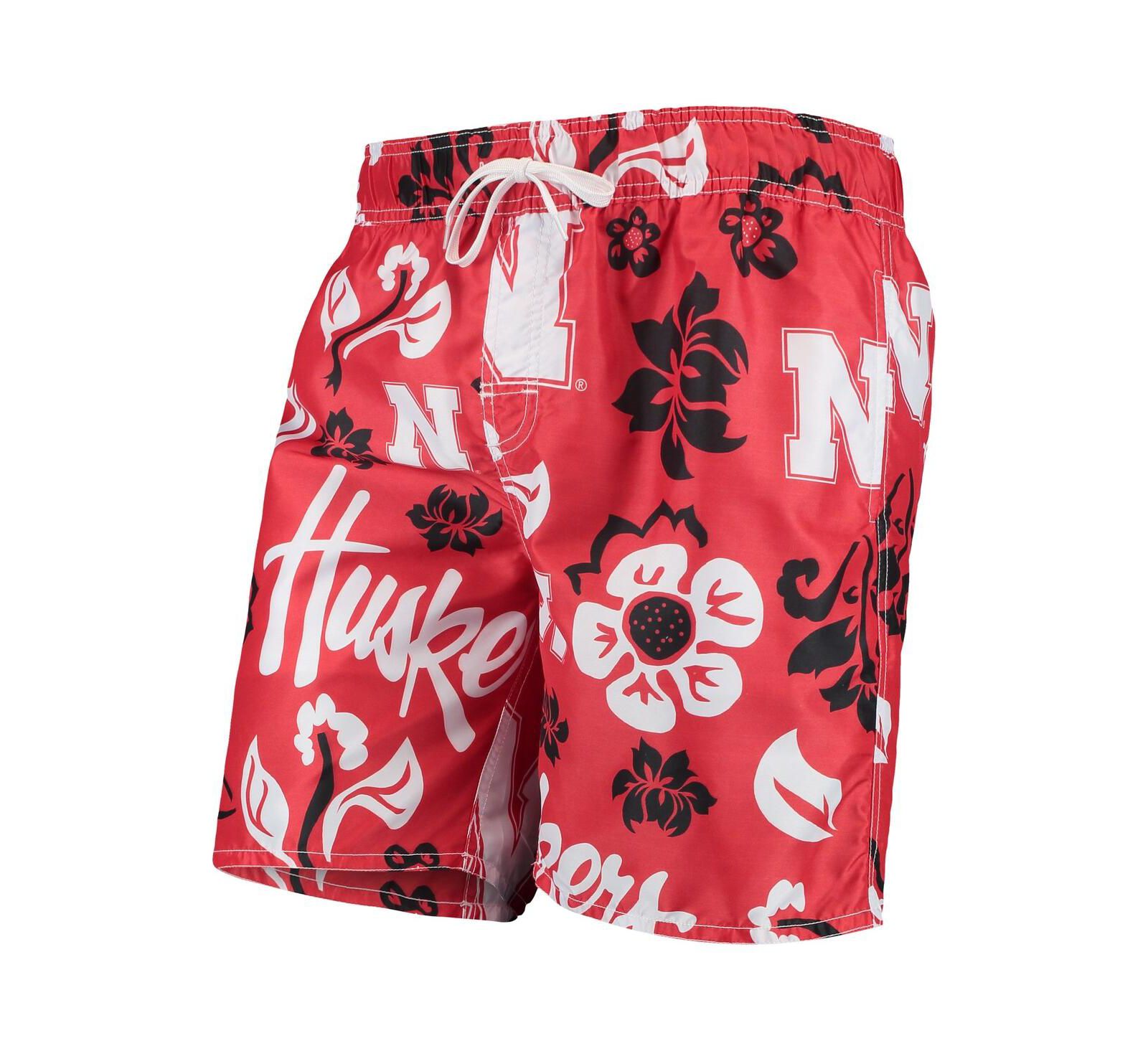 Мужские плавки Wes & Willy Scarlet Nebraska Huskers Floral Volley