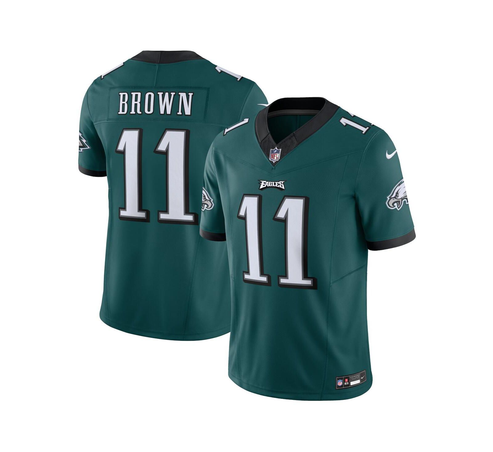 Мужская джерси Nike A.J. Brown Midnight Green Philadelphia Eagles Vapor F.U.S.E. Limited