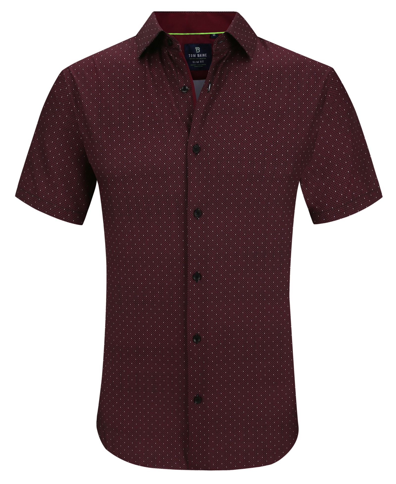 Мужская рубашка Tom Baine Slim Fit Short Sleeve Performance Stretch Button Down