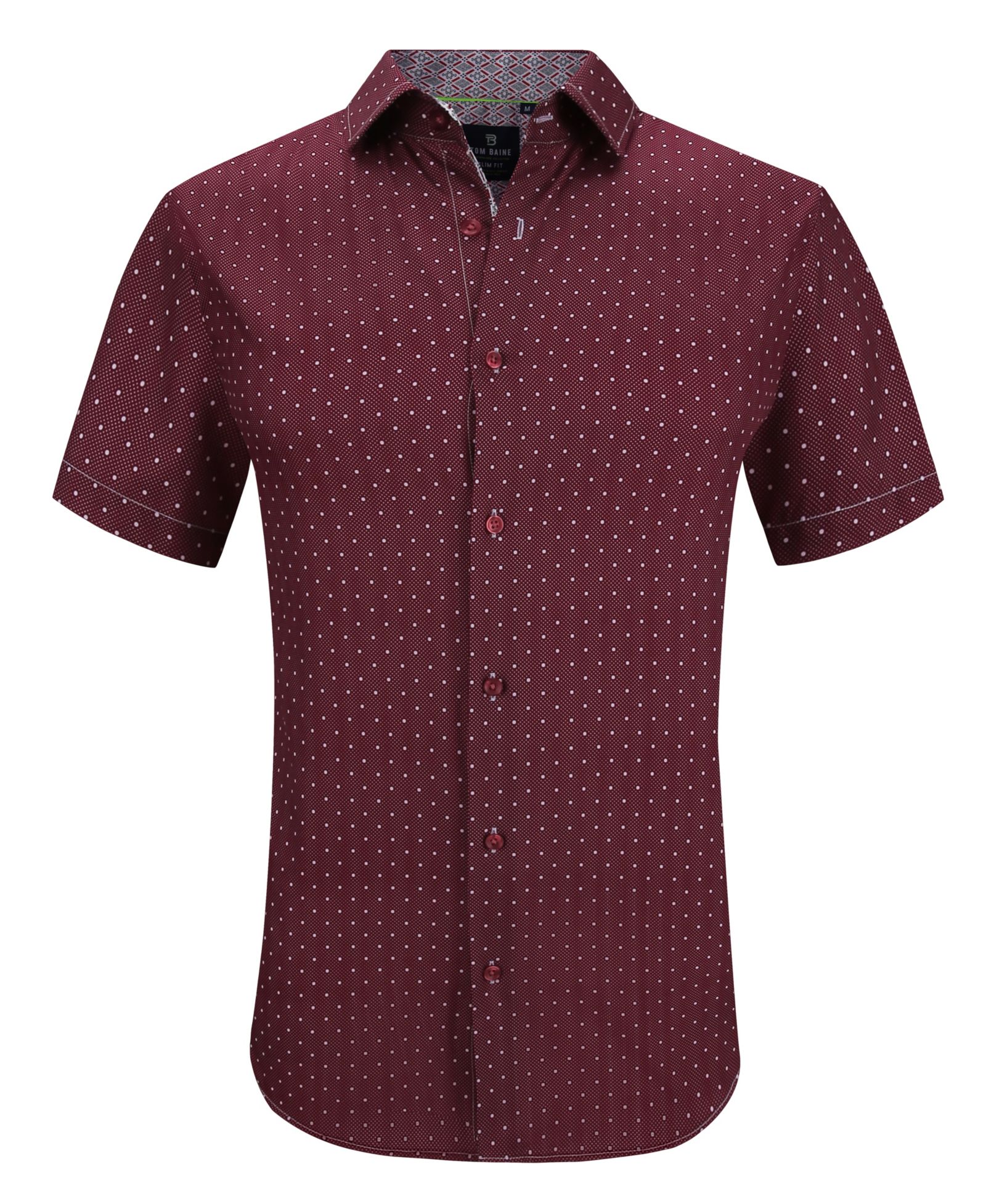 Рубашка Tom Baine Men's Slim Fit Short Sleeve Performance Stretch Button Down Dress Shirt