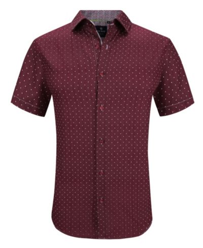 Рубашка Tom Baine Men's Slim Fit Short Sleeve Performance Stretch Button Down Dress Shirt