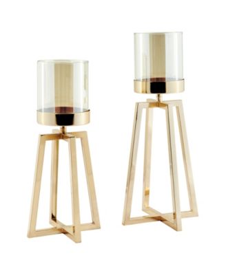 Набор подсвечников Danya B Maeve Tinted Glass Pedestal Hurricane, 2 шт.