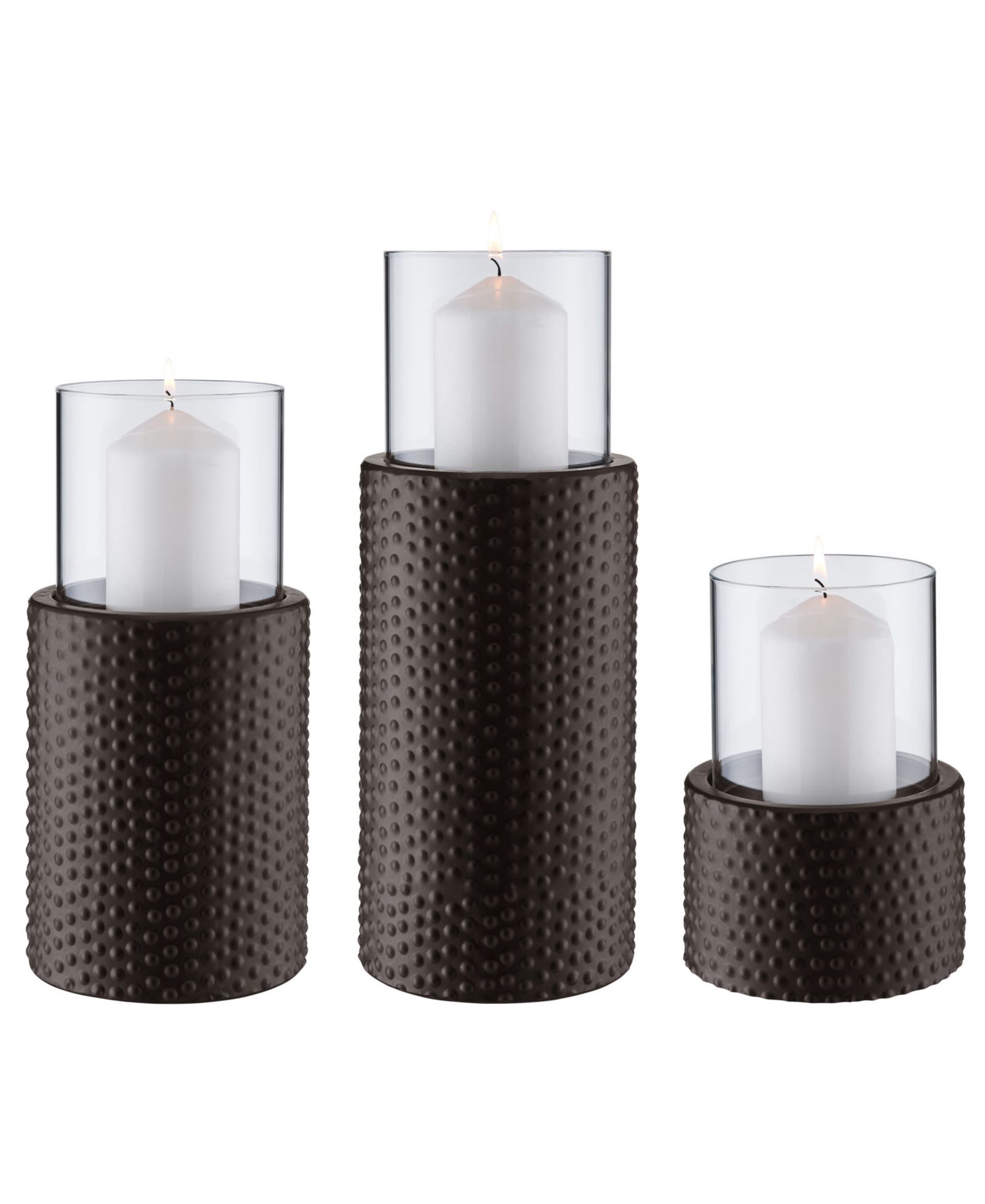 Danya B набор из 3 подсвечников Contemporary Candle Holder с прозрачным стеклом и металлическим основанием