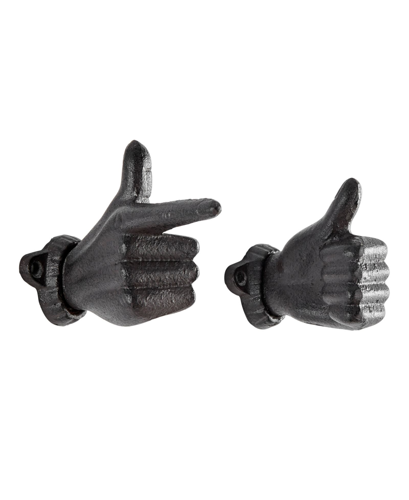 Danya B набор из 2 крючков для стены Danya B Thumbs Up Pointing Finger Cast Iron