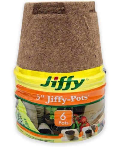 Горшки для проращивания семян Jiffy, круглые 5in, набор из 6 шт.