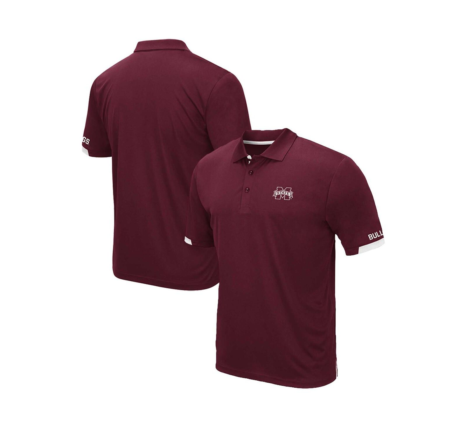 Мужская рубашка-поло Colosseum Maroon Mississippi State Bulldogs Big and Tall Santry