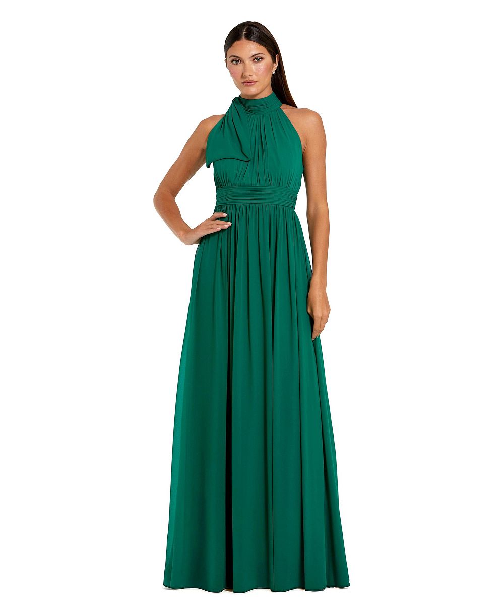Вечернее платье Mac Duggal Women's A Line Chiffon Halter Neck