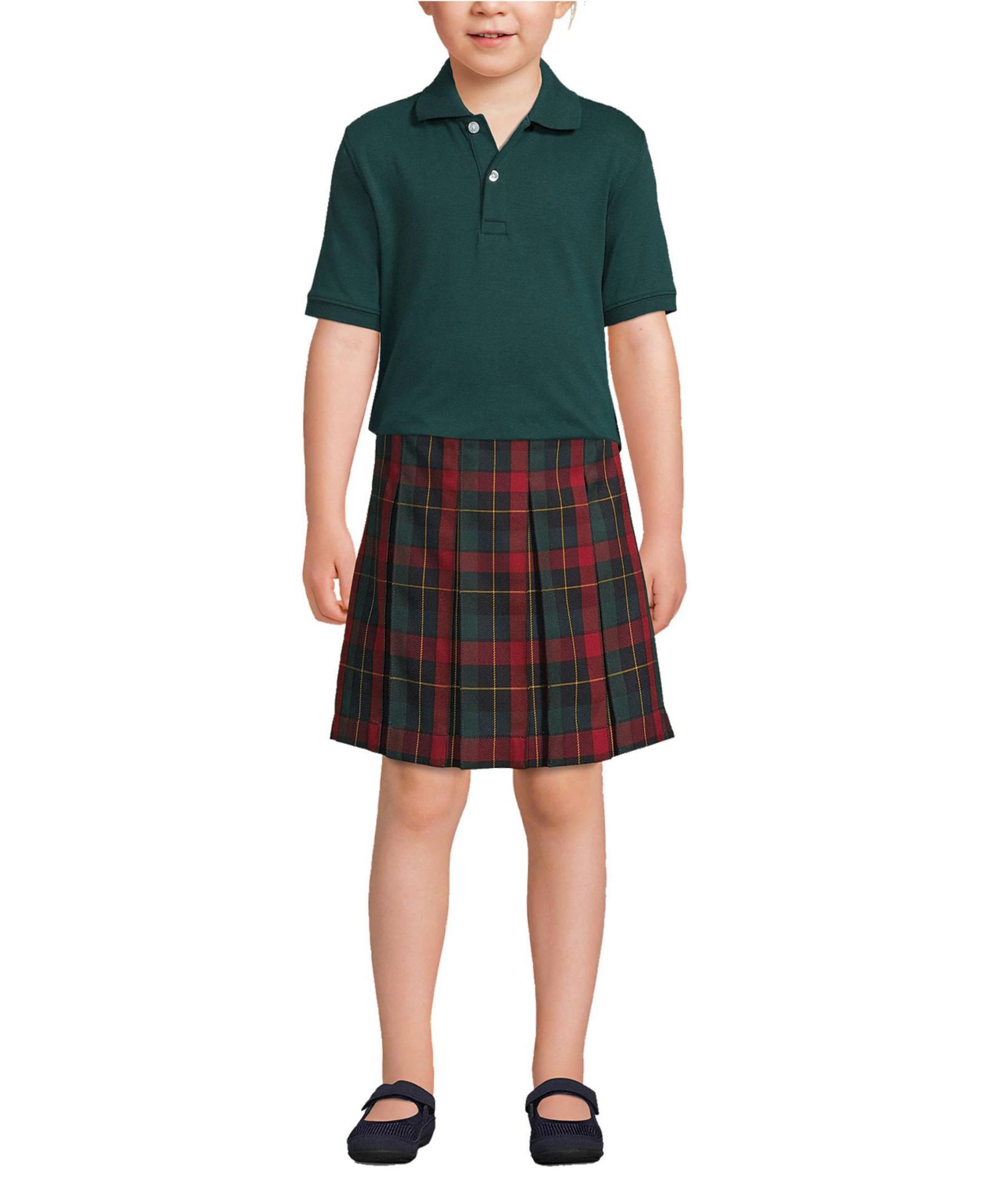 Lands' End School Uniform Kids Short Sleeve Interlock Polo Shirt