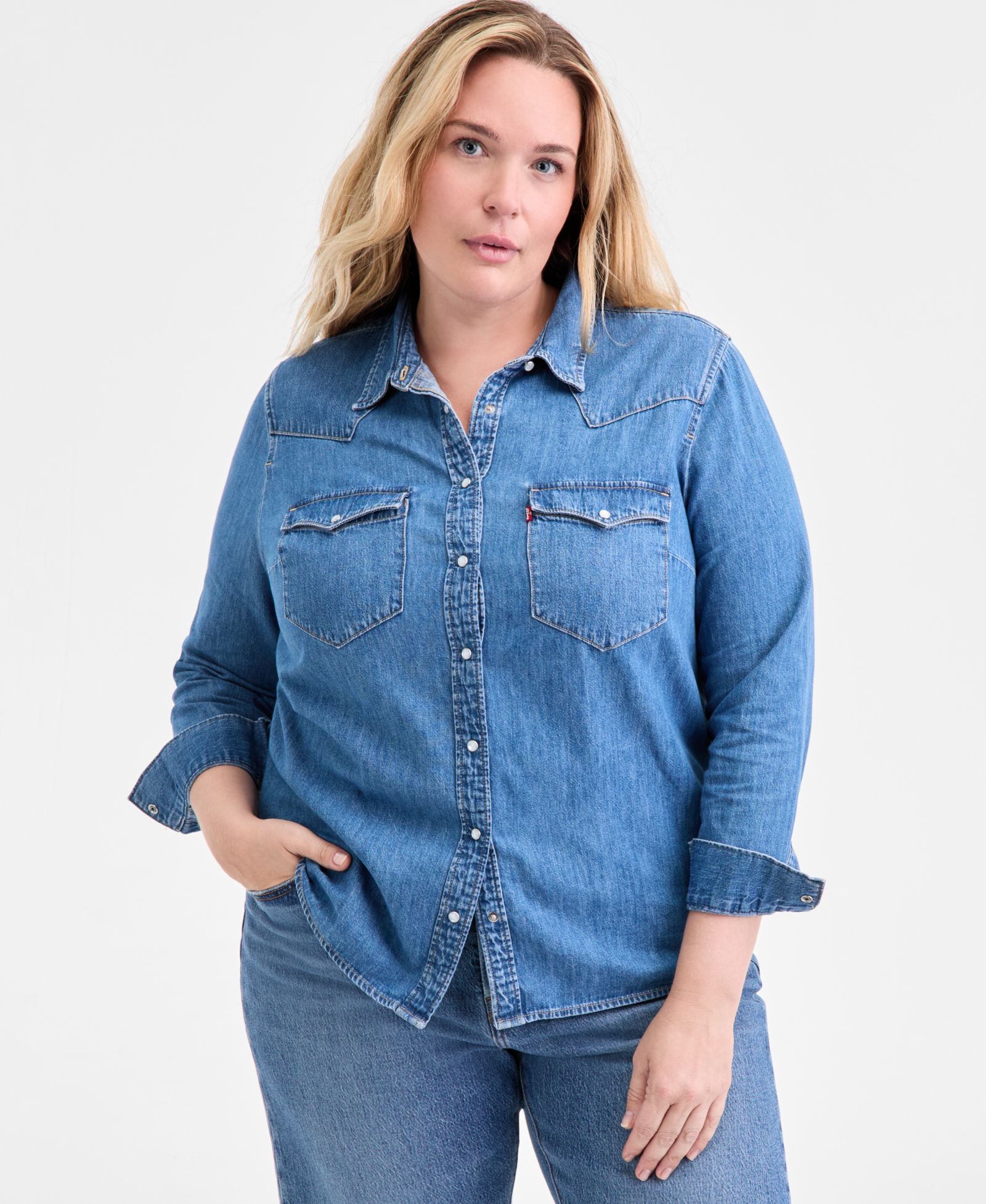 Женская рубашка Levi's® Trendy Plus Size Essential Western Cotton