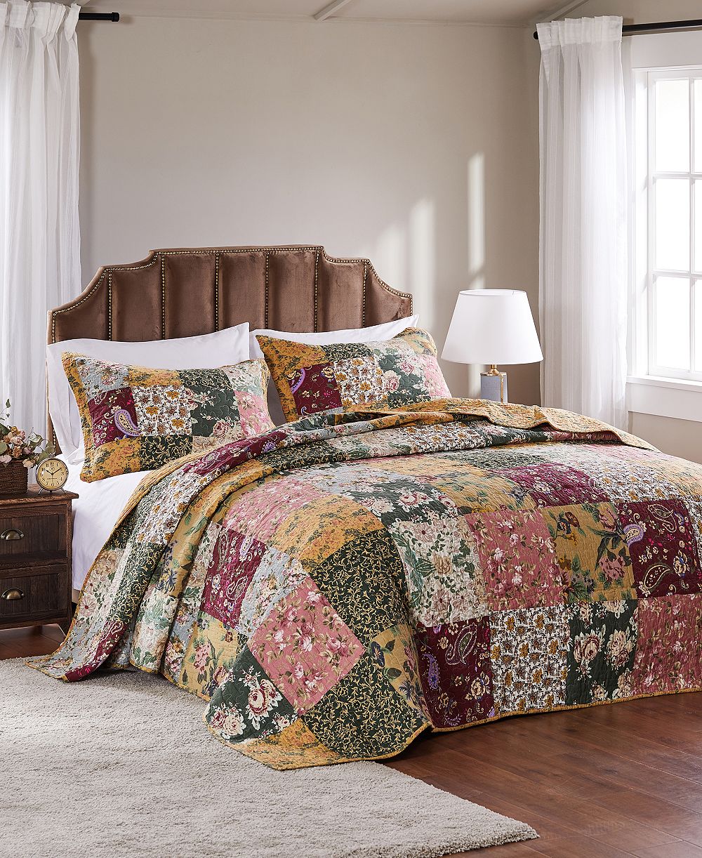 Комплект покрывал Greenland Home Fashions Antique-Like Chic Patchwork, 3 Piece, Full